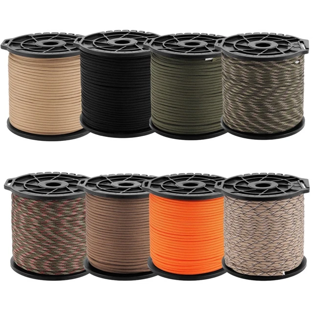 Corde Paracord 550 100 Pieds (30 M) - 4 Mm, 7 Brins, Nylon, Pour Camping, Randonnée, Survie
