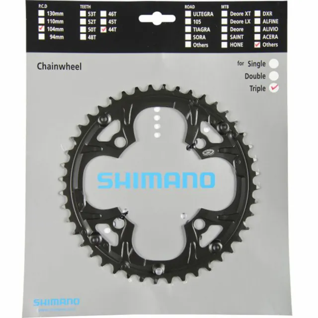 SHIMANO Kettenblätter MTB FC-M440 44 Zähne 104mm schwarz Fahrrad