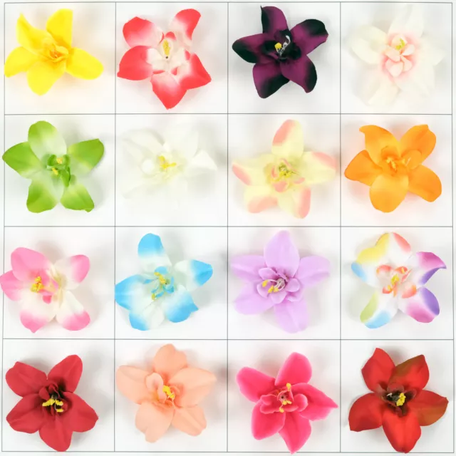 Surtido Colores Artificial Seda Flor Cabeza Orquídeas Hágalo usted mismo Boda Fiesta Mesa Decoración