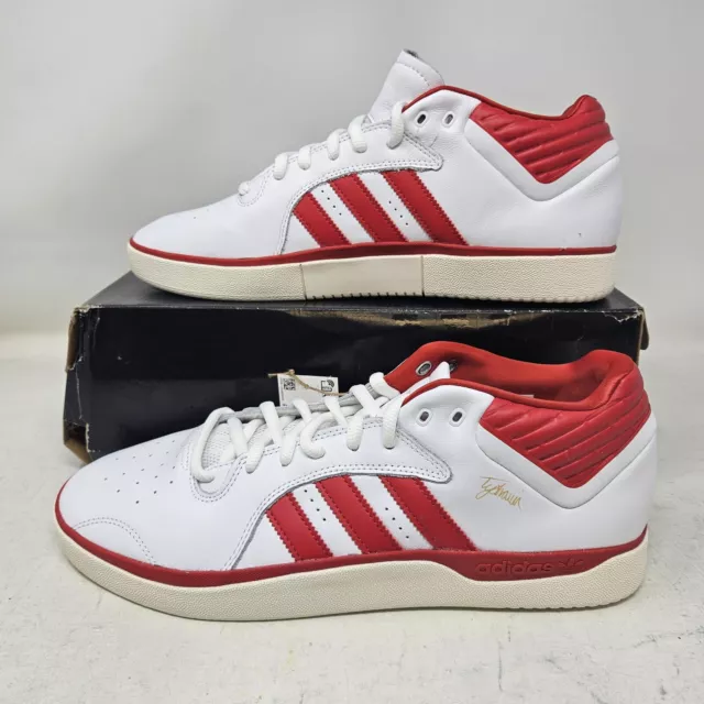 Mens Adidas Tyshawn Low Casual Skateboarding Shoe / White Red / GW4897 / Size 13