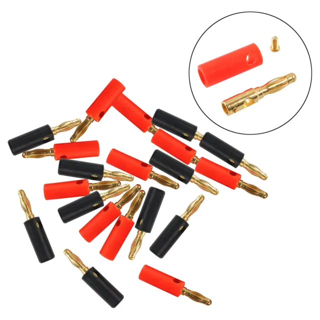 20PCS 4mm Gold-plated Banana Plugs Audio Jack Speaker Wire Cable Screw Connector