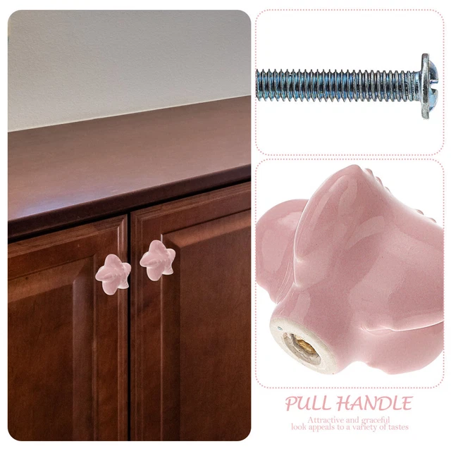 2 Pcs Ceramic Cabinet Knob Ceramic Pulls Knobs White Vanity Tray Cupboard 5