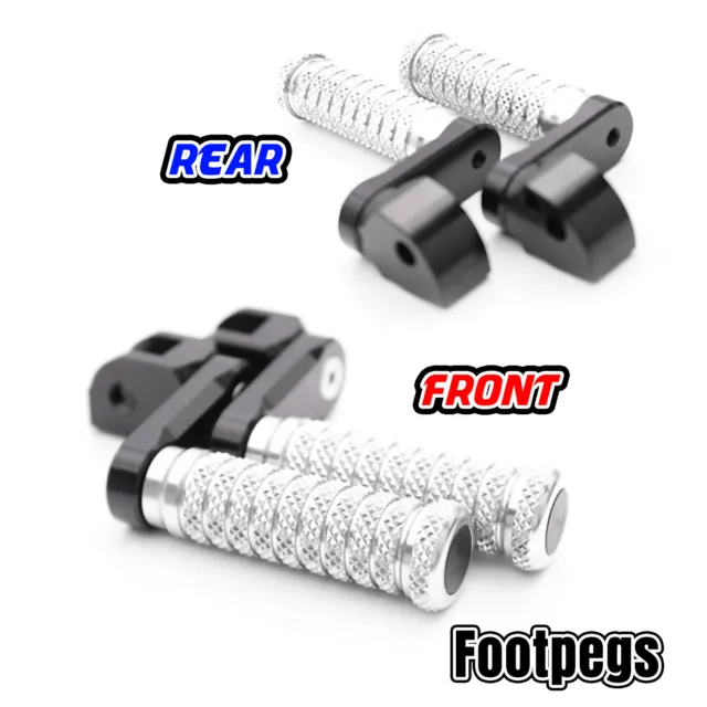 For Yamaha FZ 750 85-91 90 89 88 87 40mm Lower Front Rear Foot Pegs Set Silver