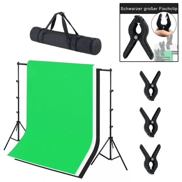 Teleskop Fotostudio Komplettset Hintergrundsystem 2,6x3 m Stativ Hintergrund