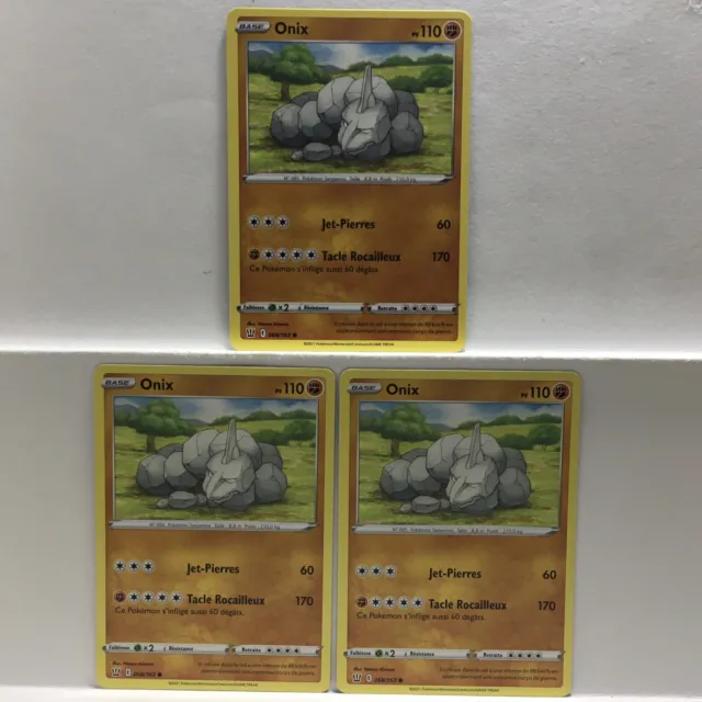 Lot of 3 Common Cards Onix 068/163 Pokemon Combat Styles New (985)