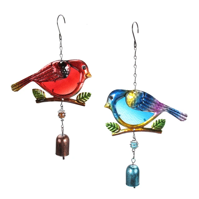 2 Pcs Bird Garden Chimes Hanging Wind Bell Wind Chime Car Decoration Romantic