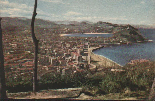 Antigua Postal De San Sebastian Desde Monte Ulia Old Postcard Postkarte  Cc01095