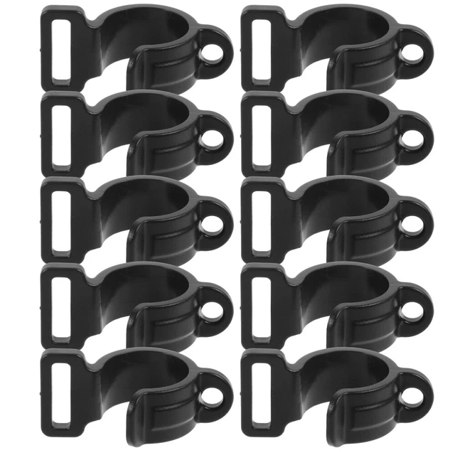 Kowibcl 6 Ganci Doppi Per Aste Tende Con Viti - Supporti A Parete In Metallo Nero - Per Casa E Ufficio