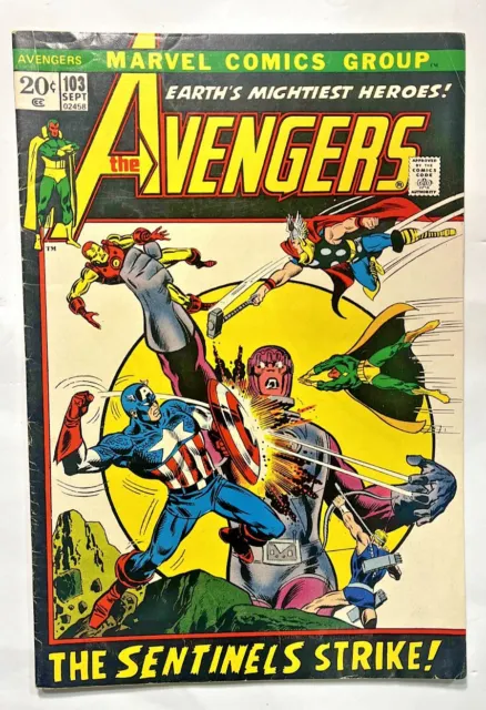 1972 The Avengers Earths Mightiest Heroes Vol. 1 #103, Marvel, VG+