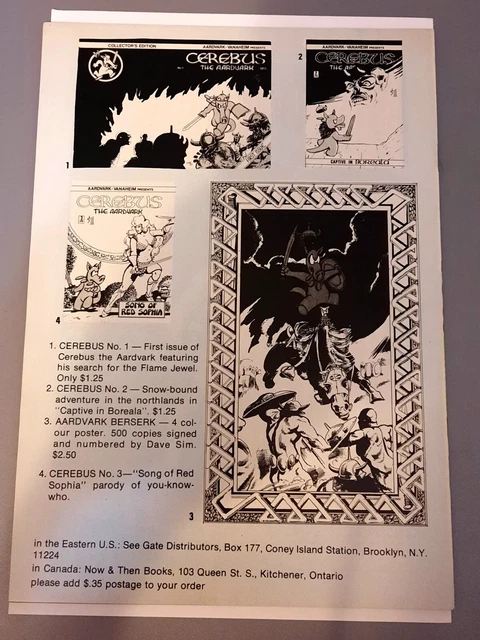 Dave Sim Cerebus the Aardvark #4 1978 SIGNED BY DAVE SIM VF -  HTF! 3