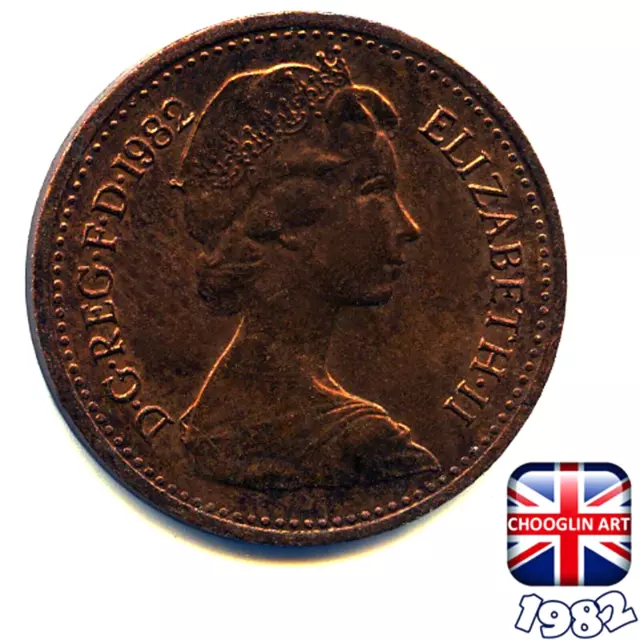 A BRITISH 1982 ELIZABETH II HALF PENNY ½p coin, 42 Years Old|! 2