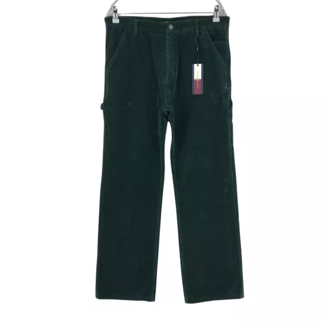 Tommy Hilfiger Collezione Verde Scuro Regolare Dritto Fit Velluto Pantaloni W32