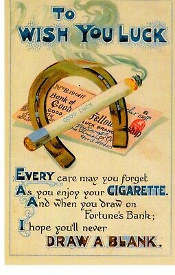 Postcard Cigarettes to wish you luck as you enjoy your cigarette 1911