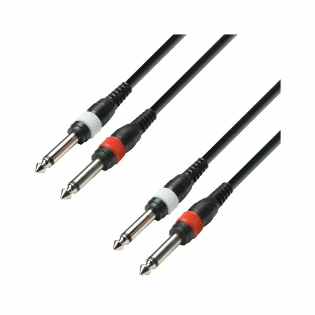 ADAMHALL Audiokabel 2x6,3mm Klinke mono auf 2x6,3mm Klinke mono 1m