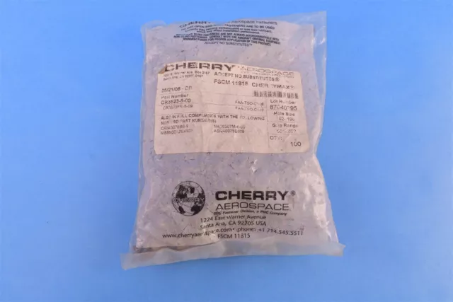 90 Cherry Self plugging Mechanically Locked Blind Rivet Nickey Alloy CR3523-6-09