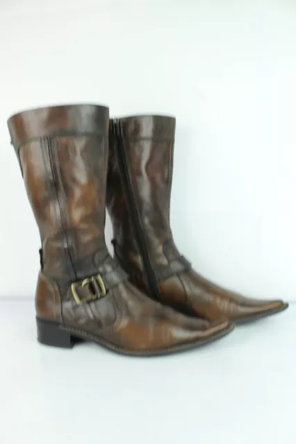 Mi Bottes / bottines In Extenso cuir marron T 40 / UK 6.5 TRES BON ETAT