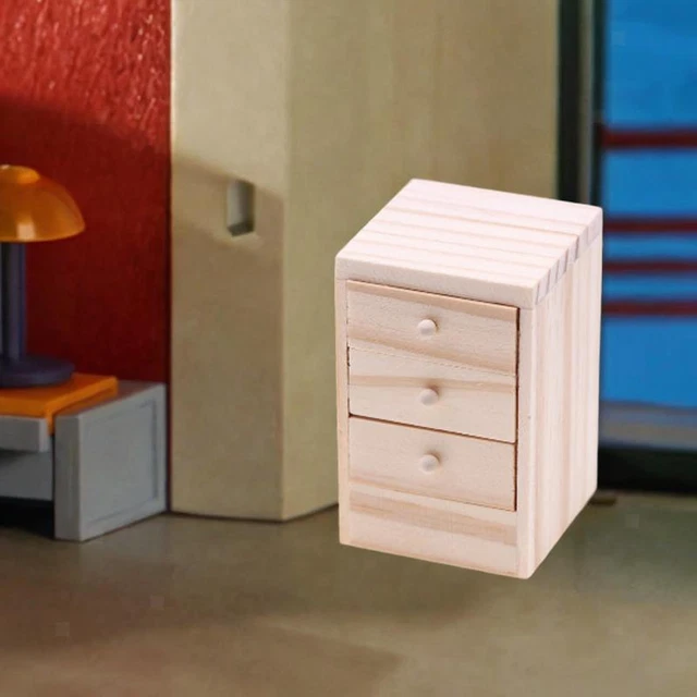 Tables de Chevet en Bois pour Maison de Poupée, Apparence à la Mode 1:12 Table de Chevet Emballée Individuellement pour Maison de Bébé et Poupée à l'Échelle 1/12