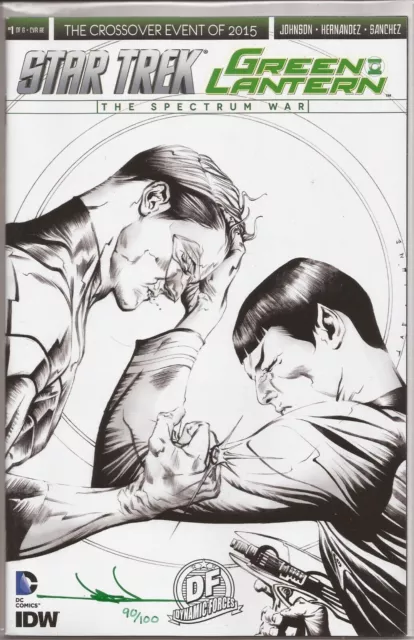 Star Trek/Green Lantern #1 - Df B&W Variant - Signed Jae Lee - W/ Df Coa 90/125