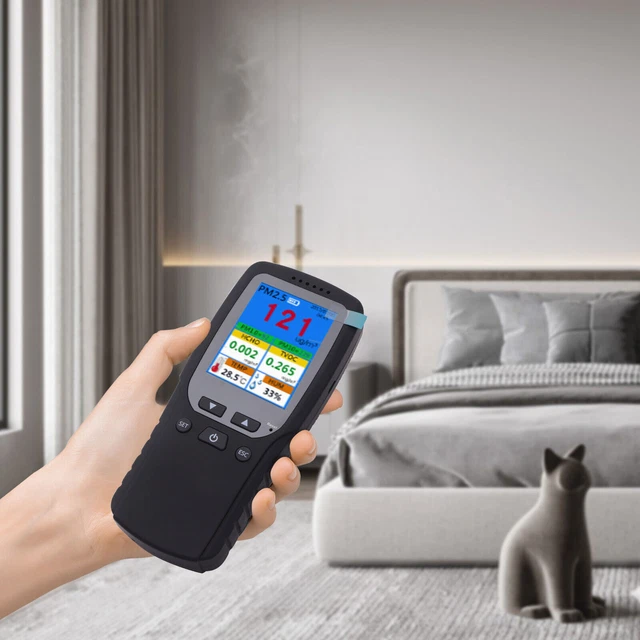 USA 5 IN1 Indoor Air Quality Monitor PM1.0 HCHO TVOC PM2.5 Meter