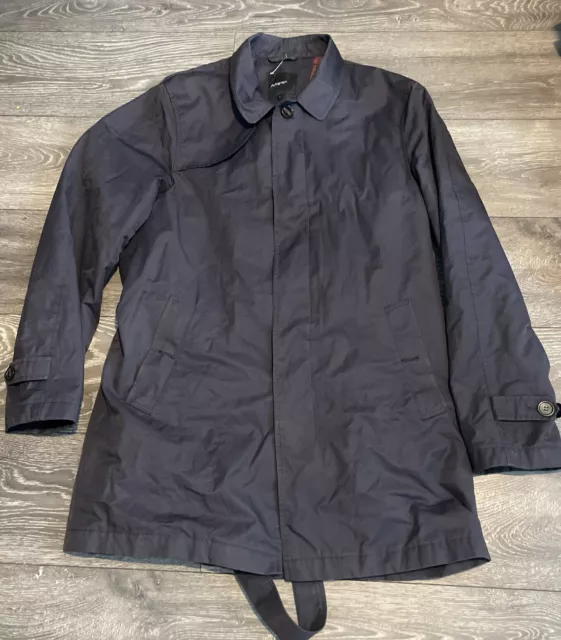 Marks and Spencer mens Autograph Navy Rain Mac Coat Large