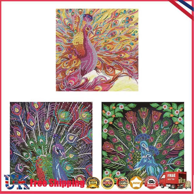 5D Diamond Painting Peacock Partial Special Shape Drill Wall Rhinestone DIY Art