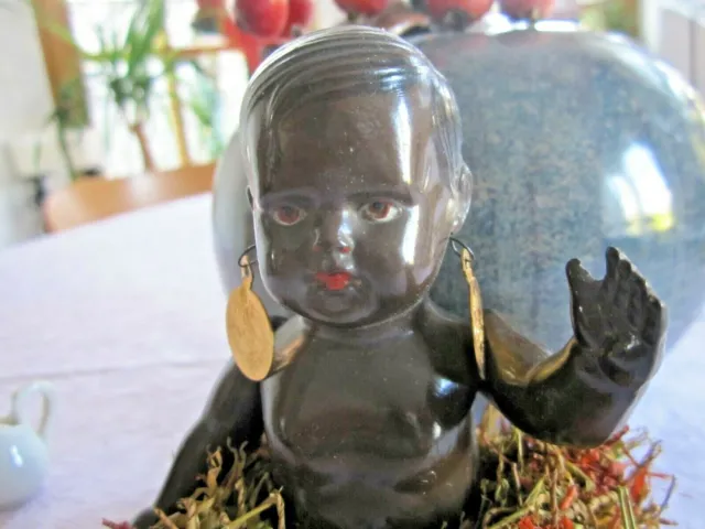 Altes Zelluloid Baby Junge schwarz Afrika  🌴 Cellba DRP Germany 🌴 15 cm 2