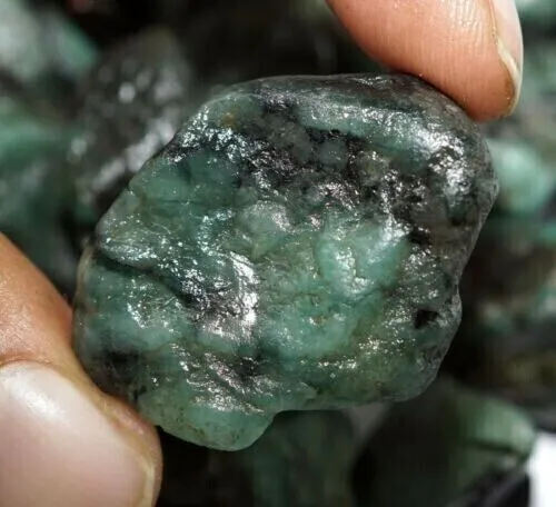 250 Ct Certified Natural Colombia Green Emerald Rough Lot Loose Quality Gemstone