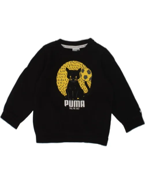 PUMA Baby Boys Graphic Sweatshirt Jumper 18-24 Months Black Cotton YP08