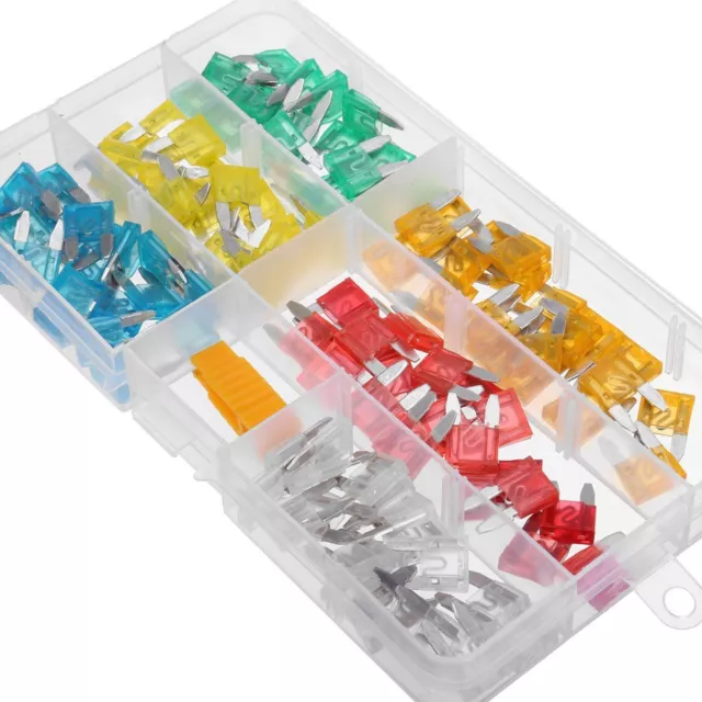 120pc Assorted Automotive Car Auto Bike Mini Blade Fuses Set 5 10 15 20 25 30Amp