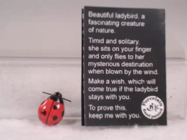 Klima Miniature Porcelain 'Lucky Ladybug' W/Card  Mini Figurine #K4371  RET  NEW