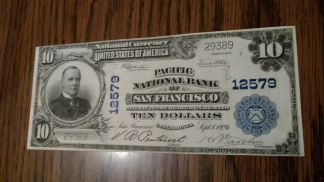 Fr-635 Series 1902 Pacific National Bank of San Francisco California Ten Dollars