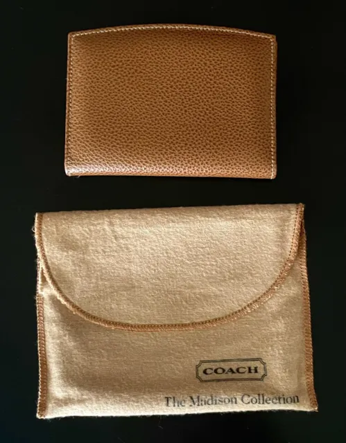Vintage 1994 EUC Coach Madison Collection Pebbled Leather ID/Card Wallet Med Brn