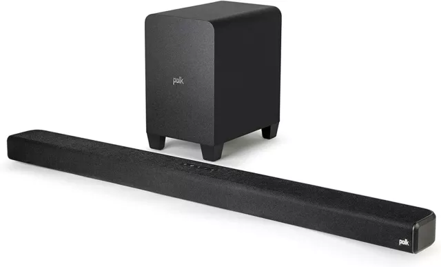 Polk Audio Signa S4 True Dolby Atmos Soundbar mit Wireless Subwoofer, Schwarz