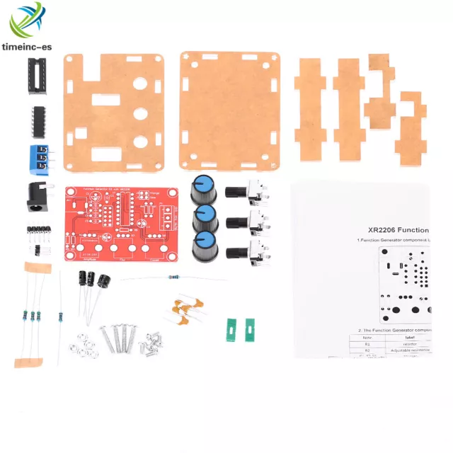 XR2206 DIY Kits Function Signal Generator Sine Triangle Square Output 1HZ-1MHZ