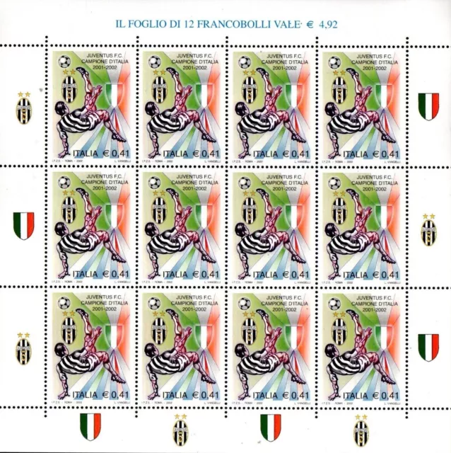 Italia - 2002 - Juventus Campione d'Italia - Minifoglio - Sassone  n.7 - MNH