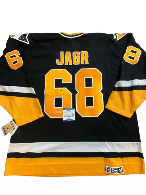 Jaromir Jagr Signed Custom Black Pro-Style Hockey Jersey JSA Itp