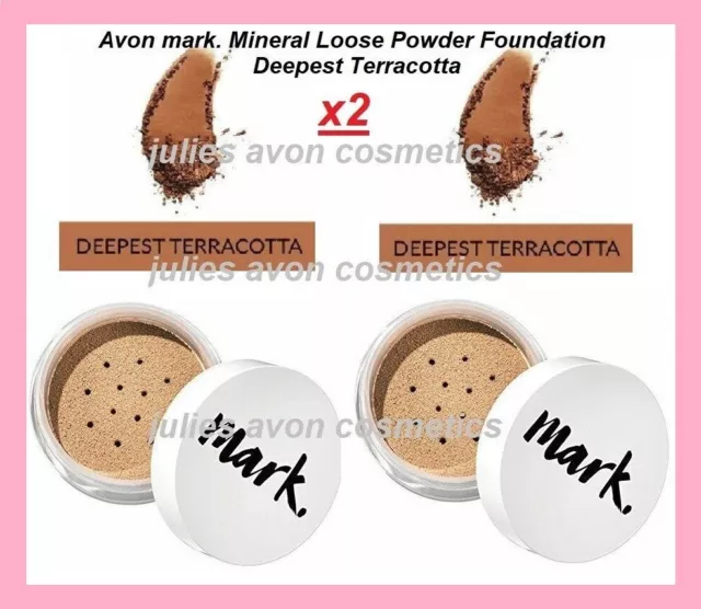 2x Avon mark. Mineral Loose Powder Foundation 6g ~ Deepest Terracotta ~ Joblot