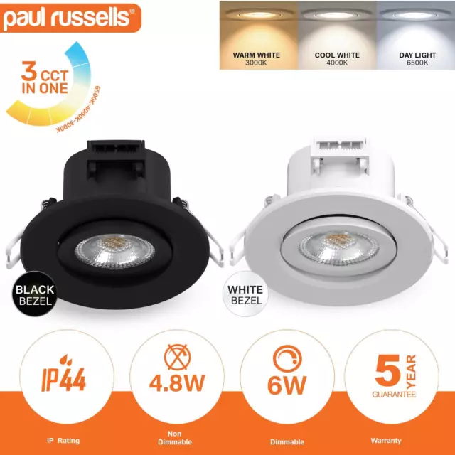 LED Recessed Downlights Dimmable Spot 3CCT Adjustable Tilt Angle Ceiling Lights
