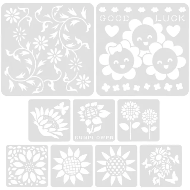 DIY Sunflower Stencils for Crafting Wall Art and Wood Canvas (9pcs)-CY