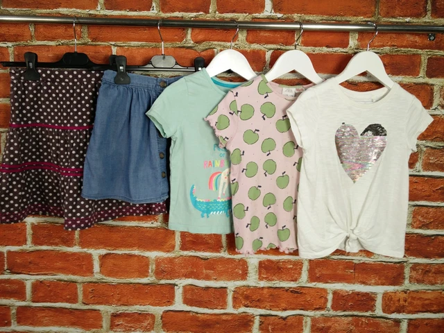 GIRLS BUNDLE AGE 4-5 YEARS NEXT ZARA etc TOP T-SHIRT DENIM SKIRT KIDS SET 110CM