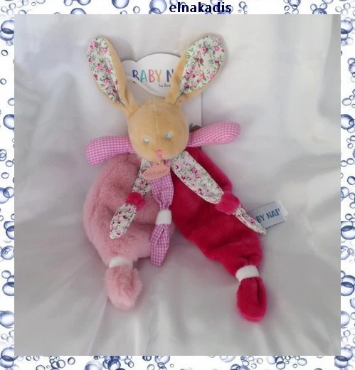 Petit doudou lapin rose vichy AJENA