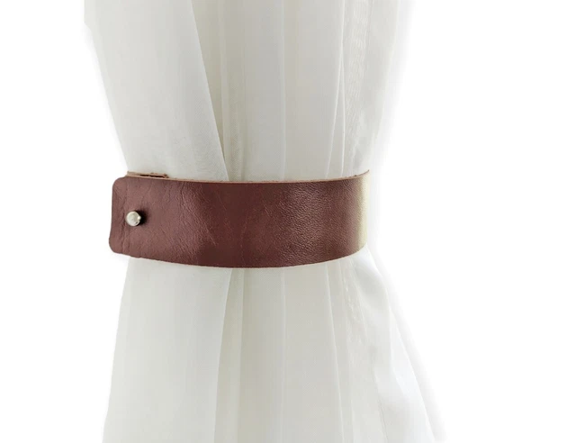 50cm Leather Curtain Tiebacks Minimal Curtain Boho Tie Backs, Curtain Tieback