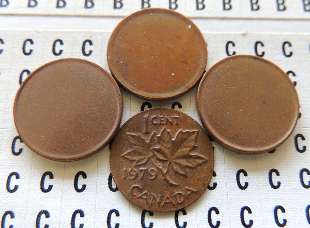 Canada Small Cent Blank Planchets (3.2g) (1.2g) and large cent 5.4g