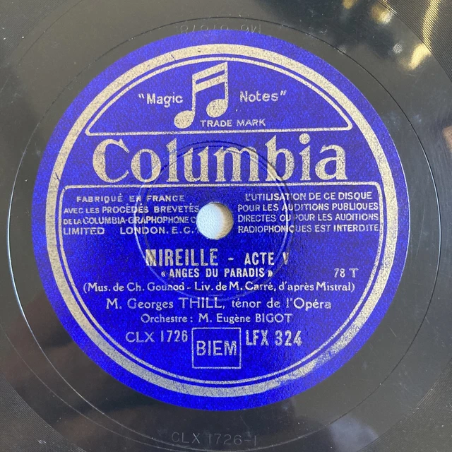 78 rpm G. Thill Sigurd Mireille Lfx324