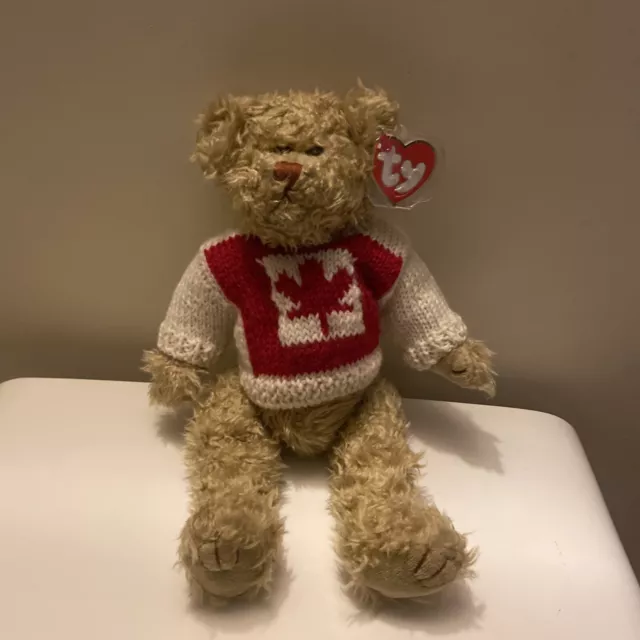 TY Beanie Attic Treasures  Mackenzie Canada Bear Xmas Christmas Plush Teddy