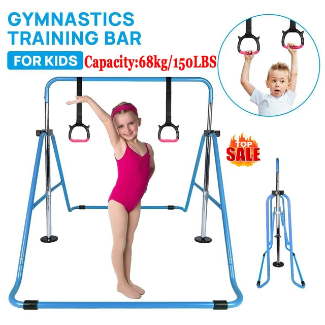 150LBS Gymnastics Kids Adjustable Horizontal Training Bar Junior Kip Bars Gym UK