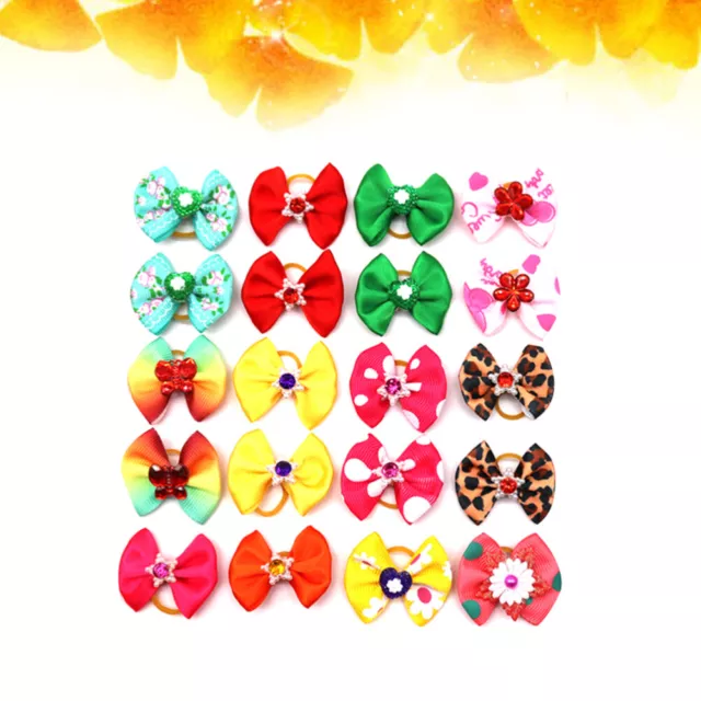 20 Pcs M Doggie Elastic Hair Ring Girl Puppy Accessories Pet