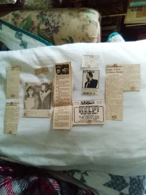 Beatles scrapbook newspaper articles various 1965