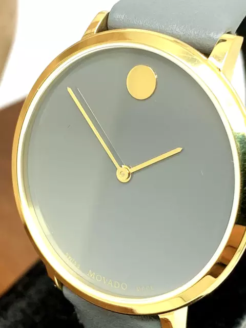 Movado Women's Watch Swiss Quartz 0607140 Museum 70th Anniversary Gray Dial 35mm