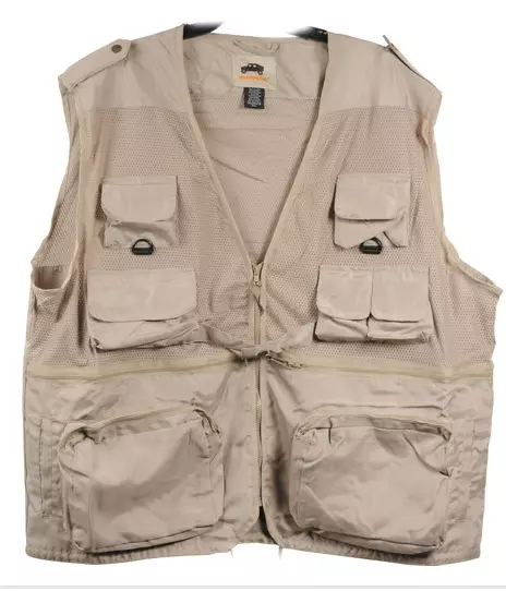 HUMVEE (HUMMER) by CampCo KHAKI COMBAT PHOTO SAFARI VEST, NEW!